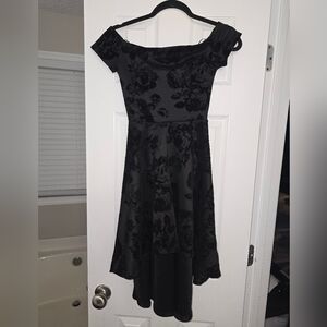 Windsor Black Floral High Low Dress